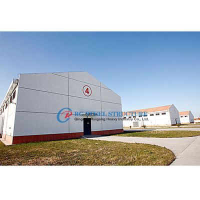 Q235B การออกแบบโครงสร้างเหล็ก โลหะ Prefab อาคารโกดัง การก่อสร้าง