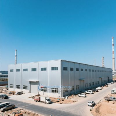 อาคารโกดังโครงสร้างเหล็กสำเร็จรูปที่ปรับแต่งได้ พร้อมแผงฉนวนและเหล็กกล้าเบา