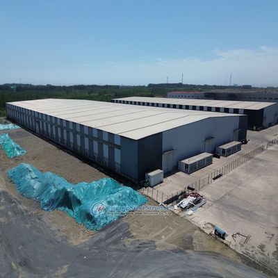 โกดังโครงสร้างเหล็กแบบกำหนดเองพร้อมฐานรากคอนกรีต