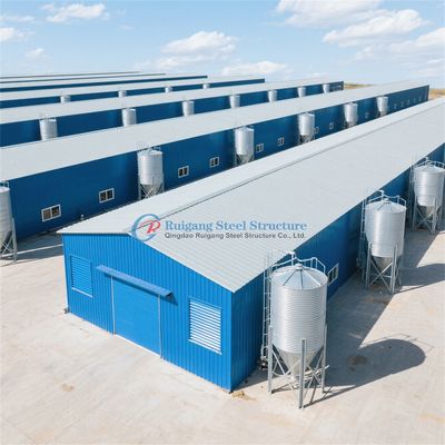 โครงสร้างเหล็กทนทาน ผลิตอาคารเลี้ยงสัตว์เหล็กเหล็กกระปุกตามสั่ง