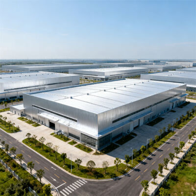 โรงงานสำเร็จรูปโครงเหล็กชุบสังกะสี วัสดุก่อสร้าง โกดังสินค้า