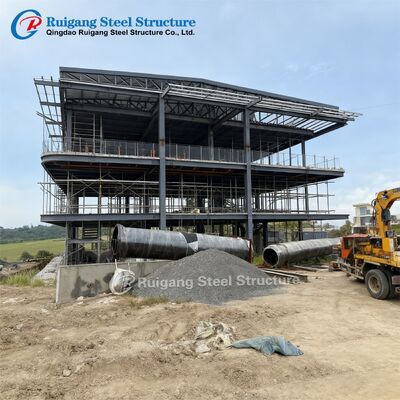 อาคารเหล็กสำเร็จรูปพร้อมรับแรงลมสูงสุด 300 กม./ชม. ชุบสังกะสีแบบจุ่มร้อน และเหล็กเกรด Q355/Q235